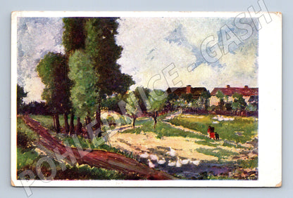 Pohlednice C. Choděra Na jaře, venkovská krajina (P3576)