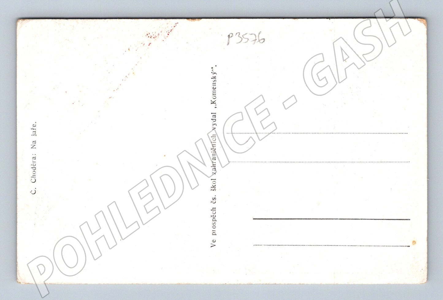 Pohlednice C. Choděra Na jaře, venkovská krajina (P3576)