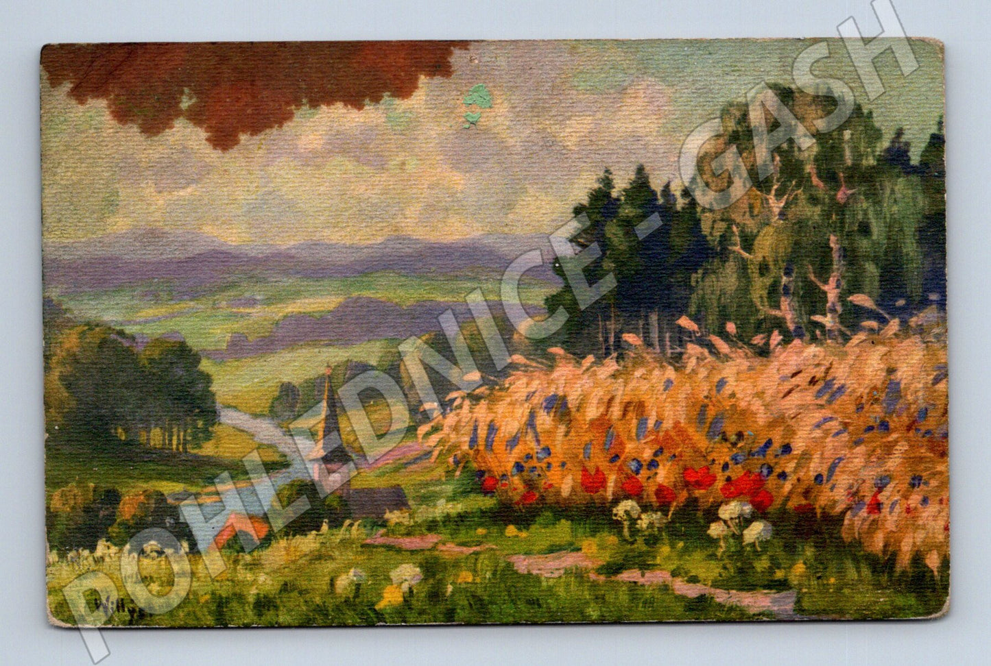 Pohlednice Švýcarsko krajina kostel (P3598)