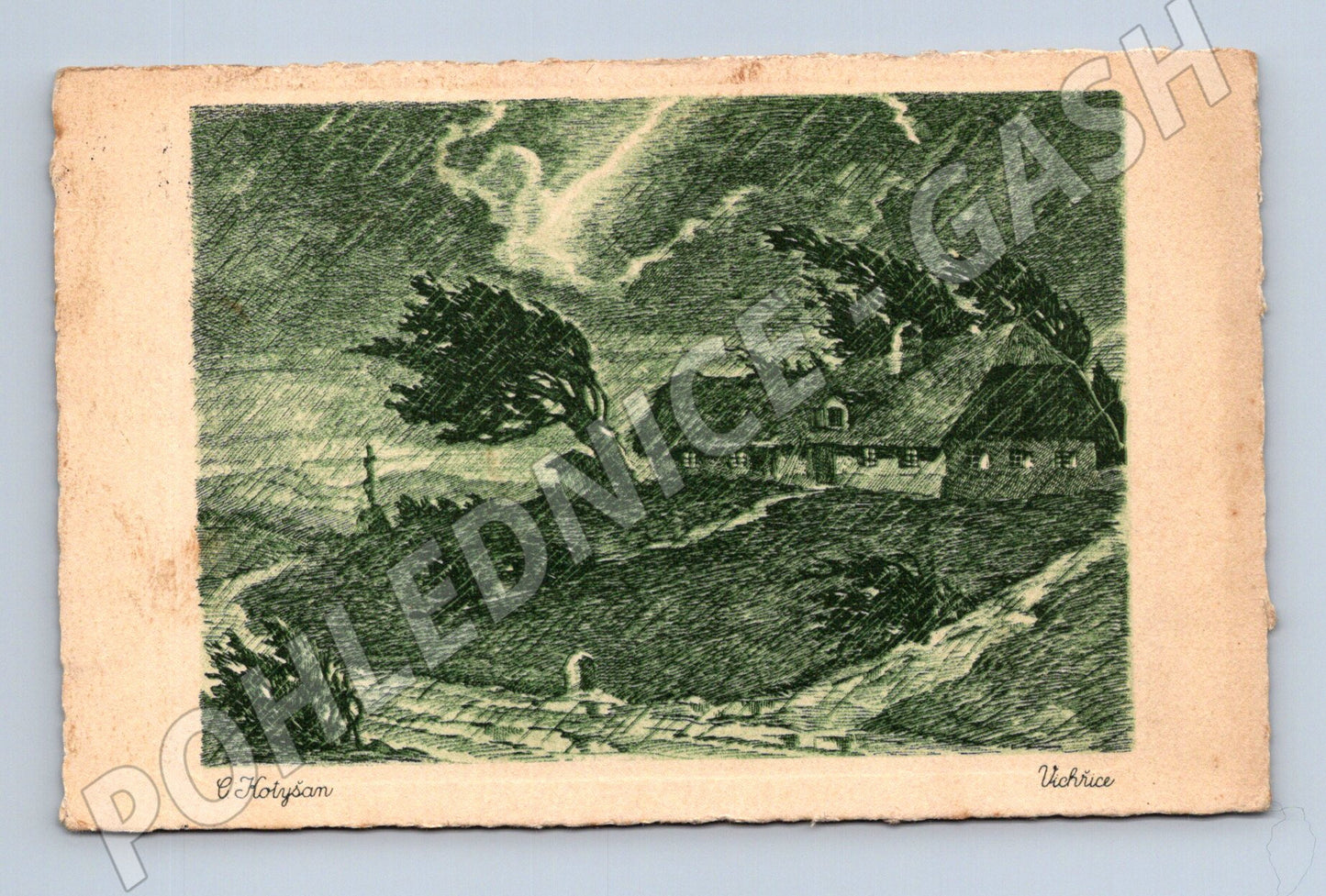 Pohlednice Vichřice E. Kotyšam 1939 (P3602)