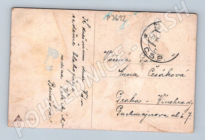 Pohlednice krajina s jezírkem 1918 (P3612)
