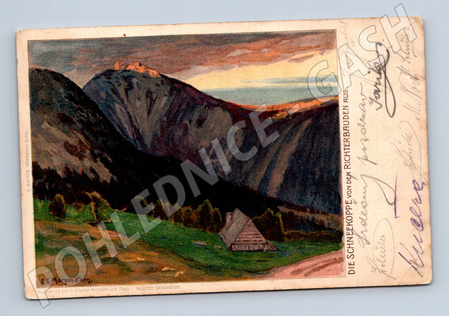 Pohlednice Sněžka Krkonoše c.1910 (P3618)