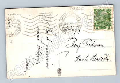 Pohlednice K. Rašek Znavený poutník 1910 (P3626)