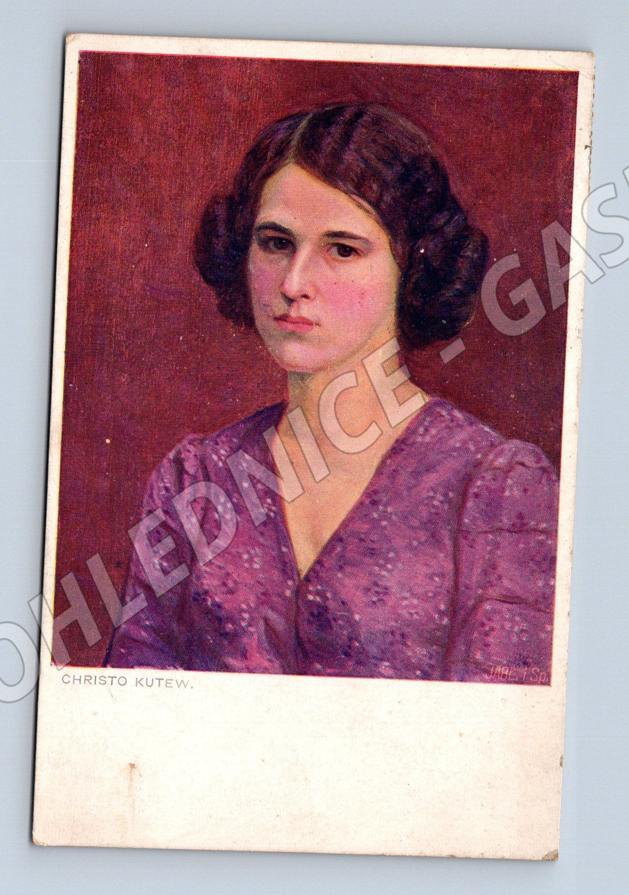 Pohlednice malba žena Christo Kutew 1913 (P3627)