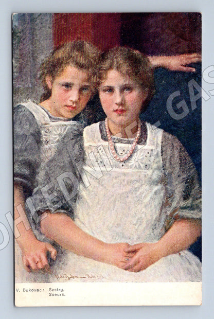 Pohlednice V. Bukovac - Sestru (dvě ženy) (P3628)