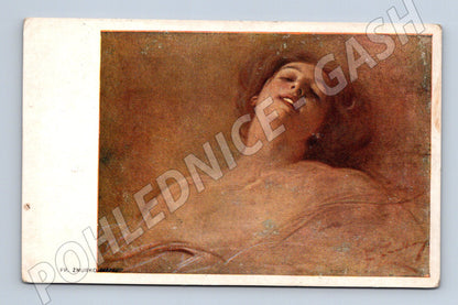 Pohlednice umělecký portrét ženy Fr. Žmurko 1910 (P3629)
