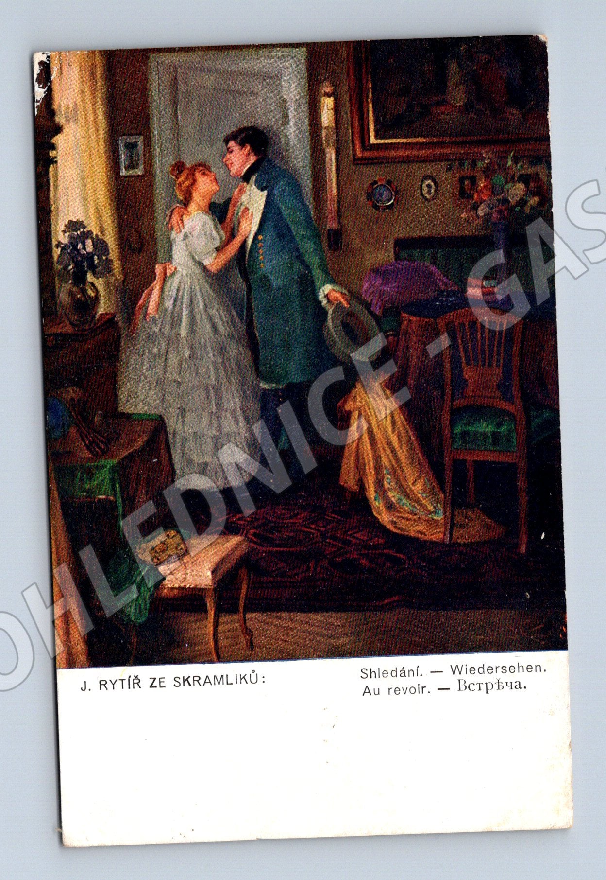 Pohlednice umělecký motiv loučení 1915 (P3634)