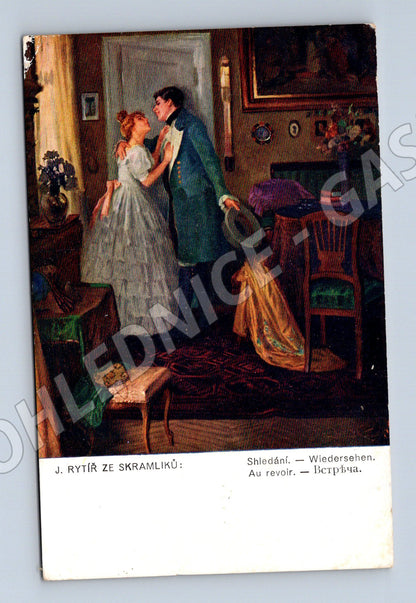 Pohlednice umělecký motiv loučení 1915 (P3634)