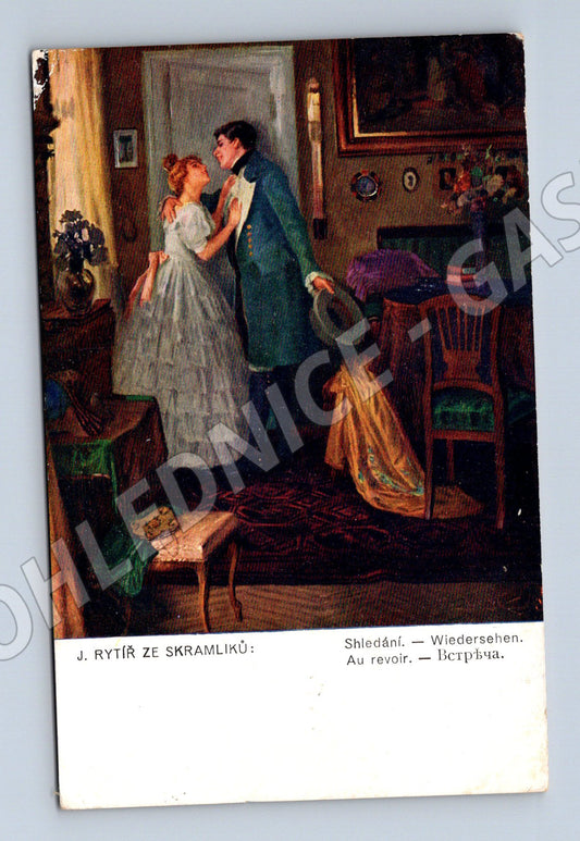 Pohlednice umělecký motiv loučení 1915 (P3634)
