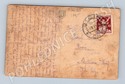 Pohlednice Československo voják v krajině malba 1921 (P3635)