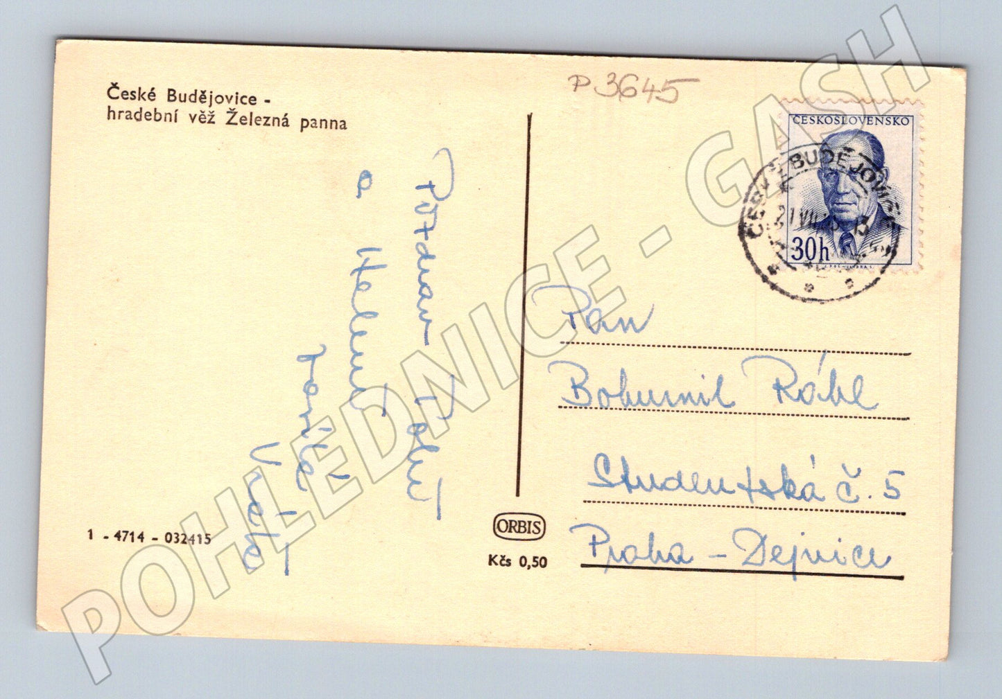 Pohlednice České Budějovice Železná panna 193x (P3645)