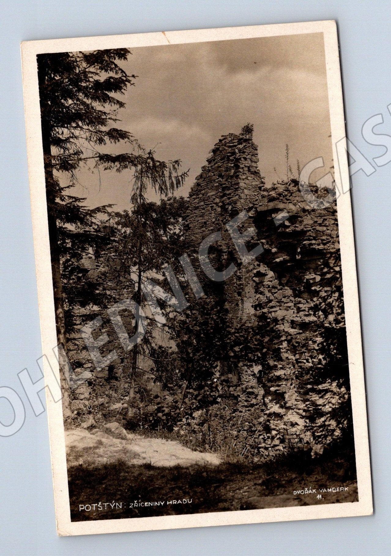 Pohlednice Potštejn zříceniny hradu 192X (P3653)