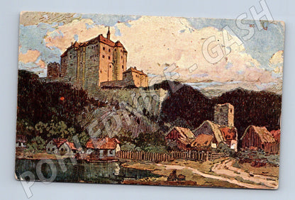 Pohlednice Šternberk nad Sázavou hrad krajina 1921 (P3657)