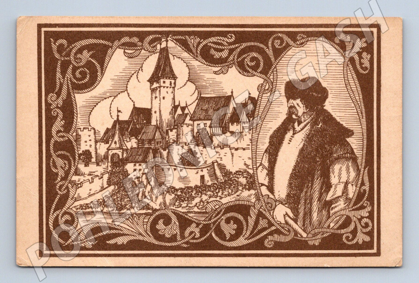 Pohlednice Čáslav Žižkovy slavnosti hrad a Žižka 1924 (P3665)