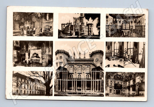 Pohlednice Hluboká n. Vlt. zámek interiér exteriér 1941 (P3669)