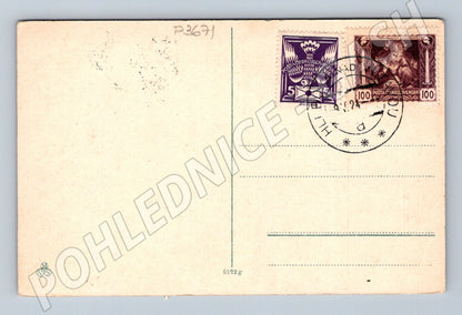 Pohlednice Hluboká Ložnice zámek 1924 (P3671)