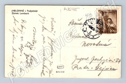 Pohlednice Jablonné v Podještědí Zámek Lemberk 1937 (P3695)