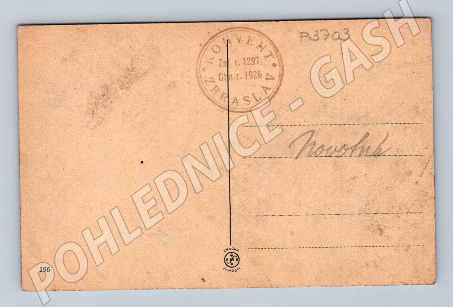 Pohlednice Zbraslav zámek 1926 (P3703)