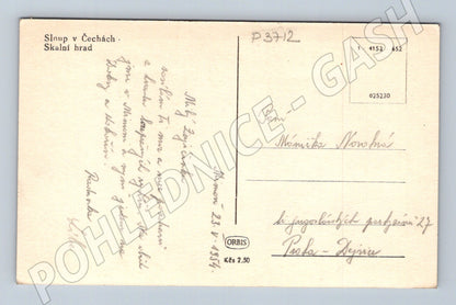 Pohlednice Sloup v Čechách Skalní hrad 1934 (P3712)