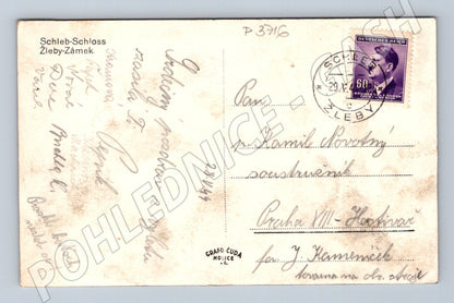 Pohlednice Žleby zámek 1941 (P3716)