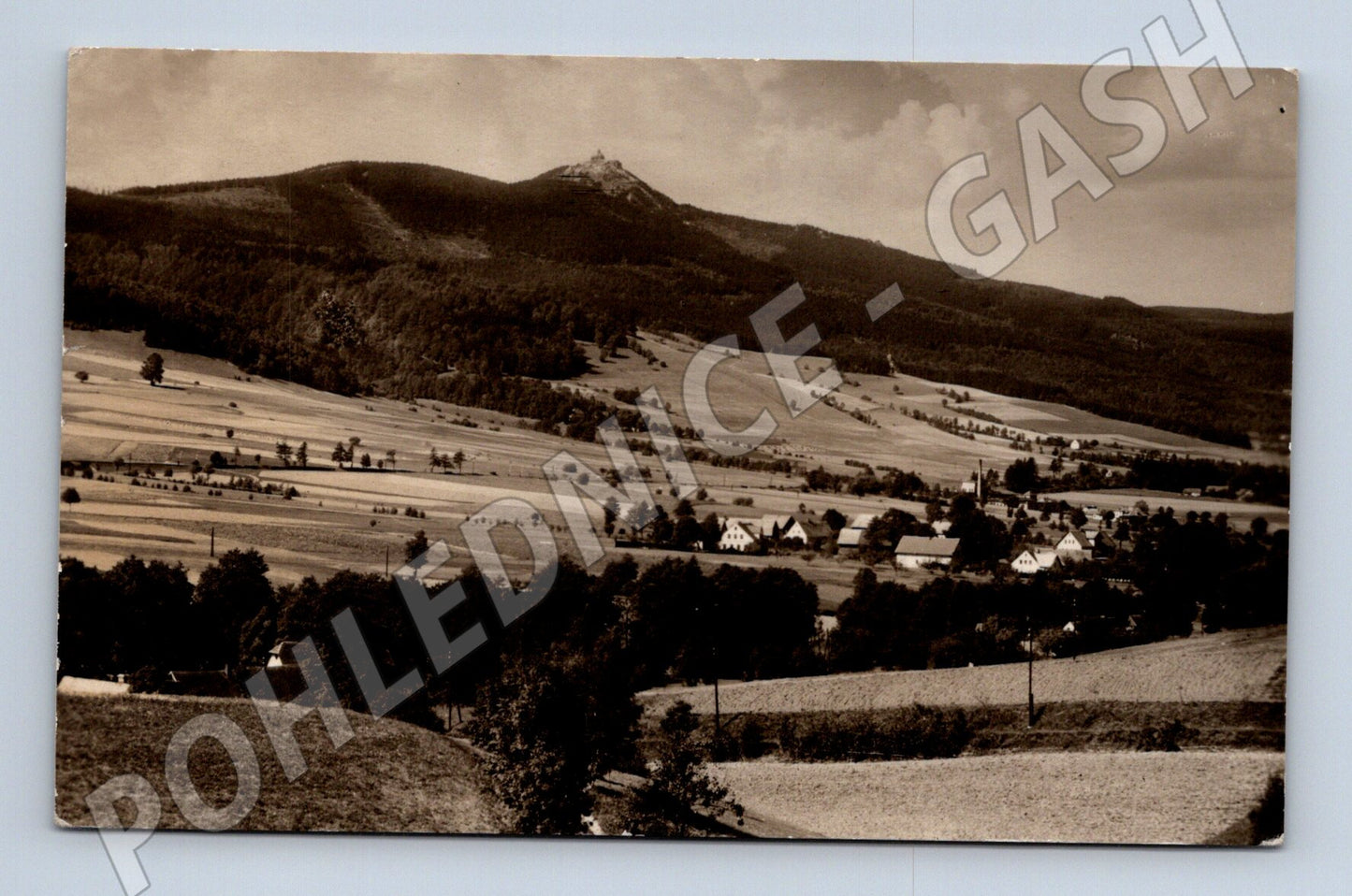 Pohlednice Jablonecko Minkovice Ještěd 1957 (P3719)