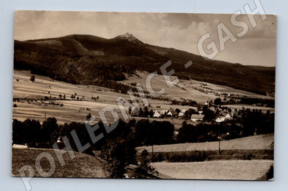 Pohlednice Jablonecko Minkovice Ještěd 1957 (P3719)