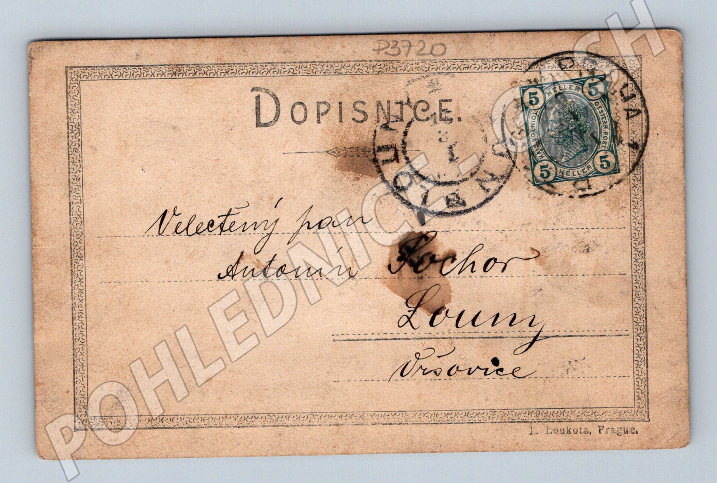 Pohlednice Letná muž s dětmi v parku 1914 (P3720)