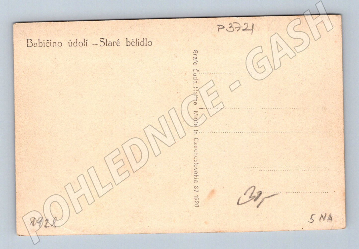 Pohlednice Babičino údolí Staré bělidlo 1928 (P3721)