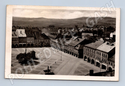 Pohlednice Jičín náměstí z výšky 1940s (P3723)