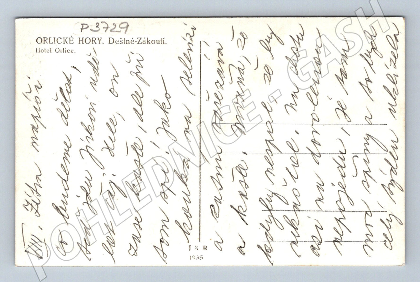 Pohlednice Orlické Hory Hotel Orlice Deštné-Zákoutí 1935 (P3729)