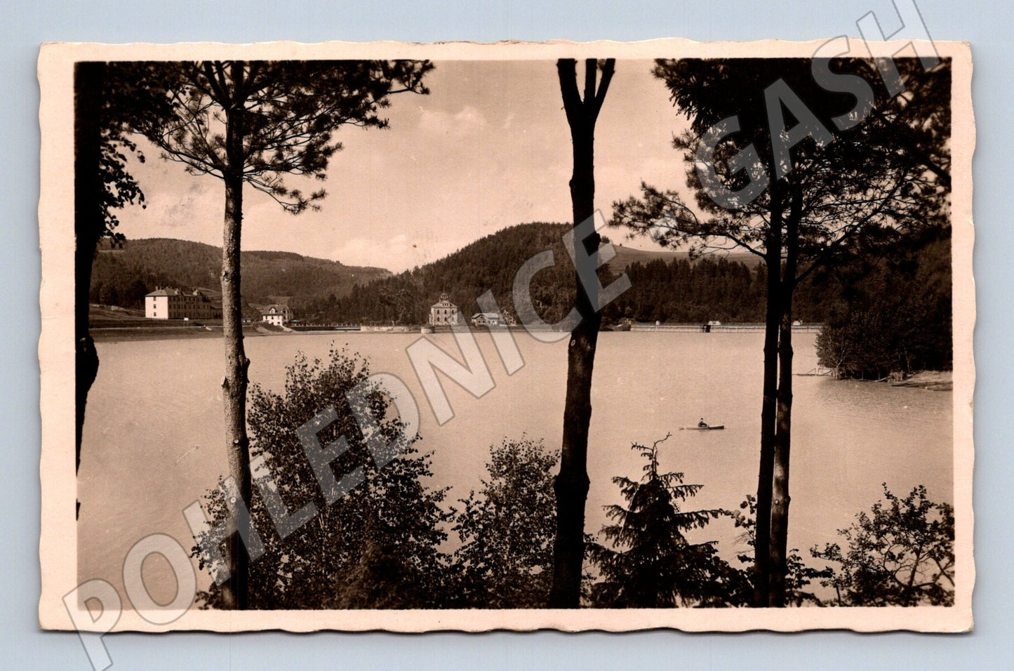 Pohlednice Bystřička přehrada 1942 (P3741)