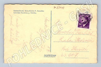 Pohlednice Bystřička přehrada 1942 (P3741)