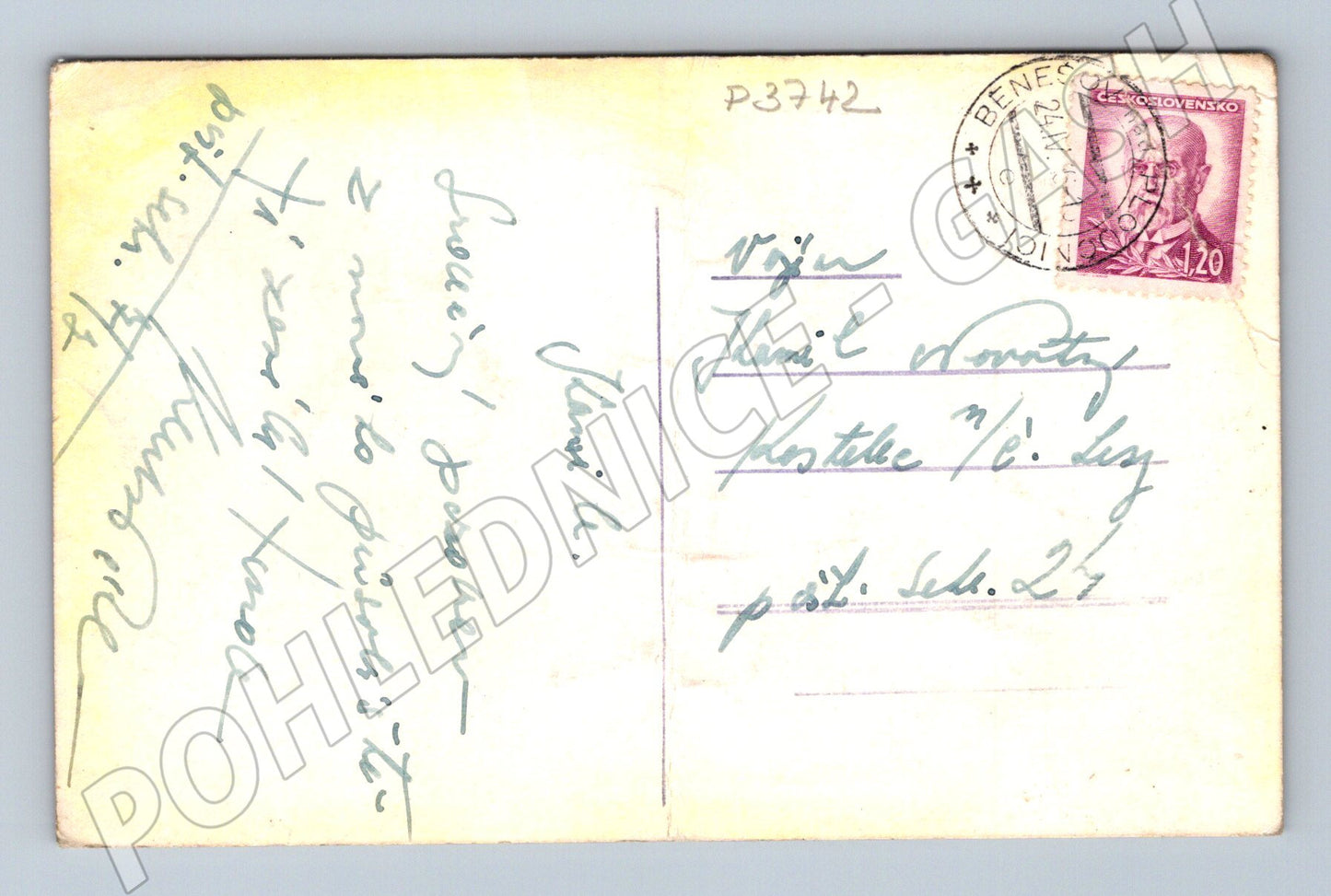 Pohlednice Benešov n. Ploučnicí celkový pohled 1941 (P3742)
