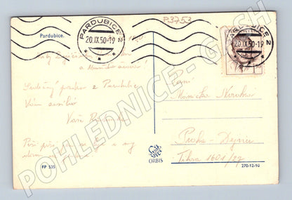 Pohlednice Pardubice zámek 1950 (P3753)