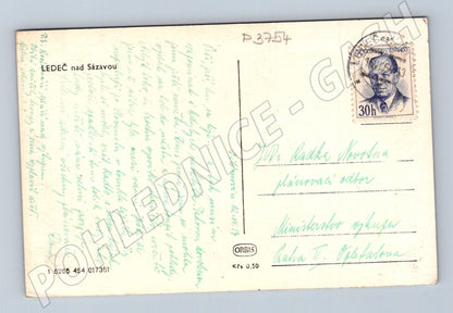 Pohlednice Ledeč nad Sázavou celkový pohled 1959 (P3754)