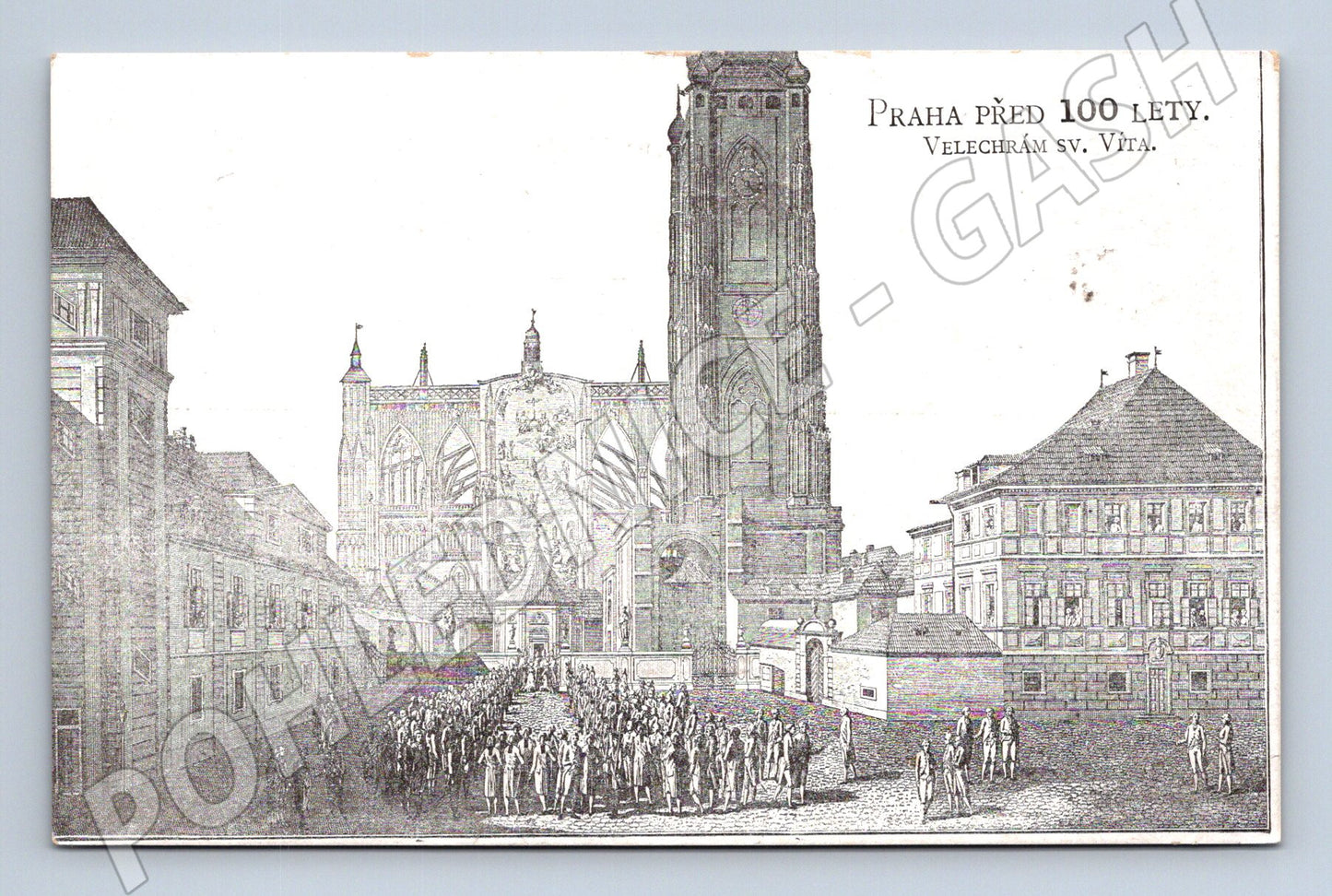 Pohlednice Praha Katedrála sv. Víta historický motiv (P3765)