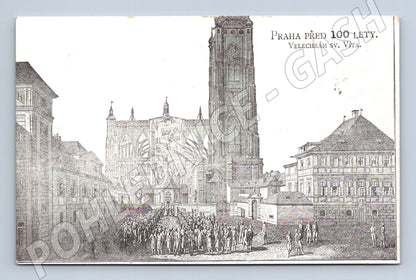 Pohlednice Praha Katedrála sv. Víta historický motiv (P3765)