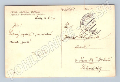 Pohlednice Praha Staroměstská radnice 1915 (P3769)