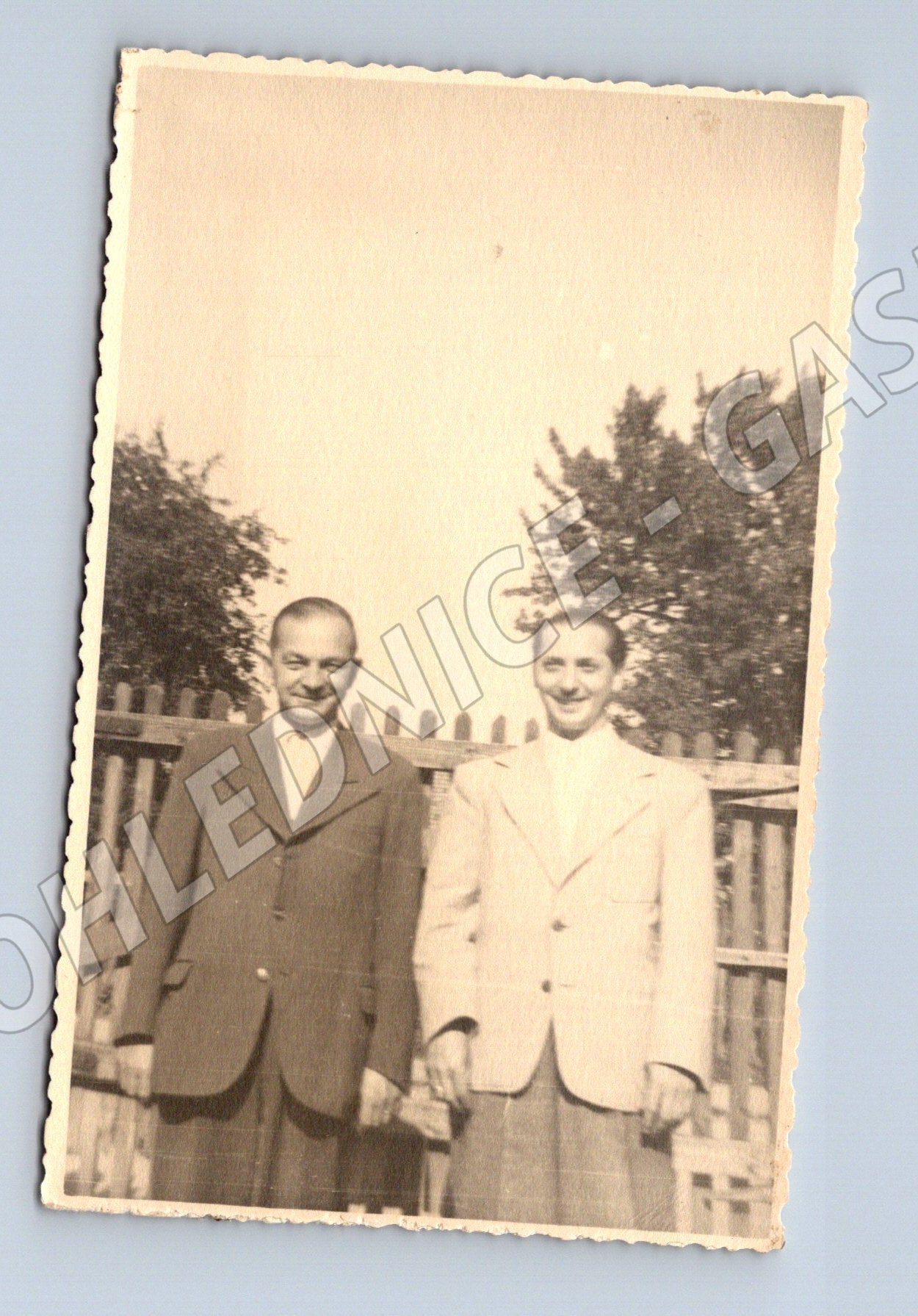 Stará fotografie dva muži v oblecích (P3811)