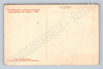 Pohlednice T. G. Masaryk v pracovně 1914 (P3818)