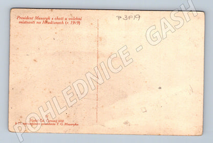 Pohlednice President Masaryk s chotí Hradčany 1919 (P3819)
