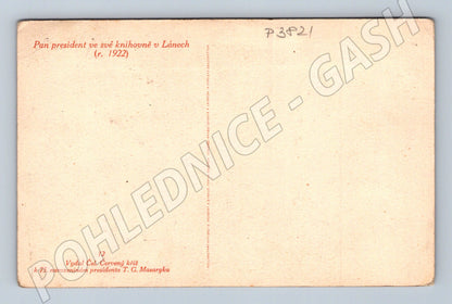 Pohlednice Lány T. G. Masaryk v knihovně 1922 (P3821)