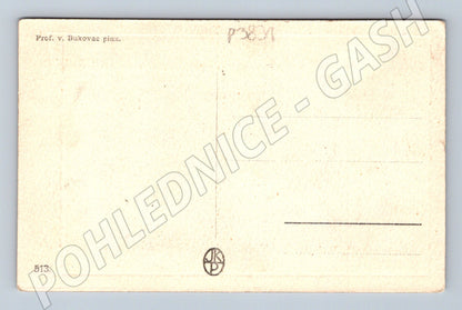 Pohlednice Prof. V. Bukovac ženská figura Borsa la fata (P3831)