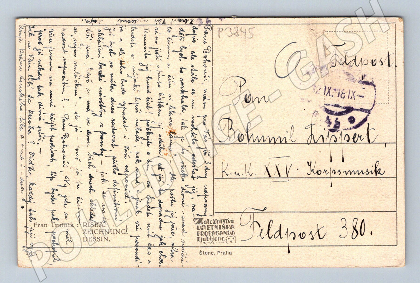 Pohlednice Rakousko-Uhersko portrét ženy Feldpost 1918 (P3845)