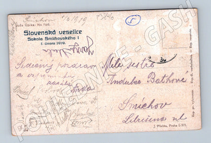 Pohlednice Slovensko rolníci práce na poli 1919 (P3846)