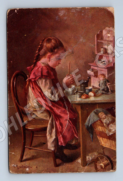 Pohlednice Malá hospodyňka umělecká (P3847)