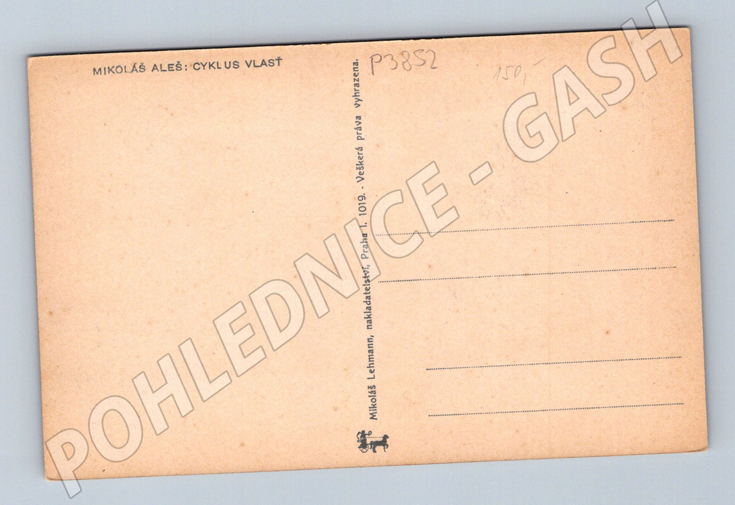 Pohlednice Mikoláš Aleš Cyklus Vlast 1919 (P3852)