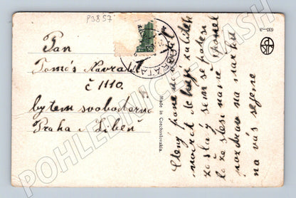 Pohlednice Praha krajina kvetoucí stromy 1939 (P3857)