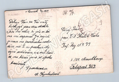 Pohlednice Louny umělecká malba žena 1919 (P3862)
