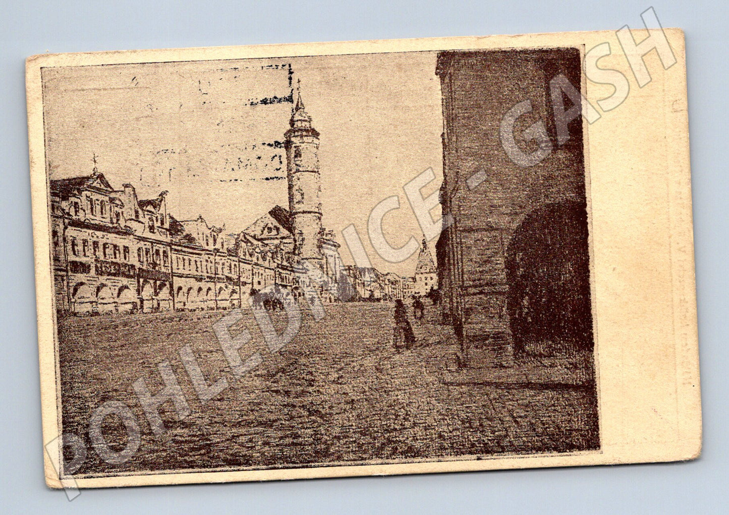 Pohlednice Domažlice náměstí 1943 (P3878)